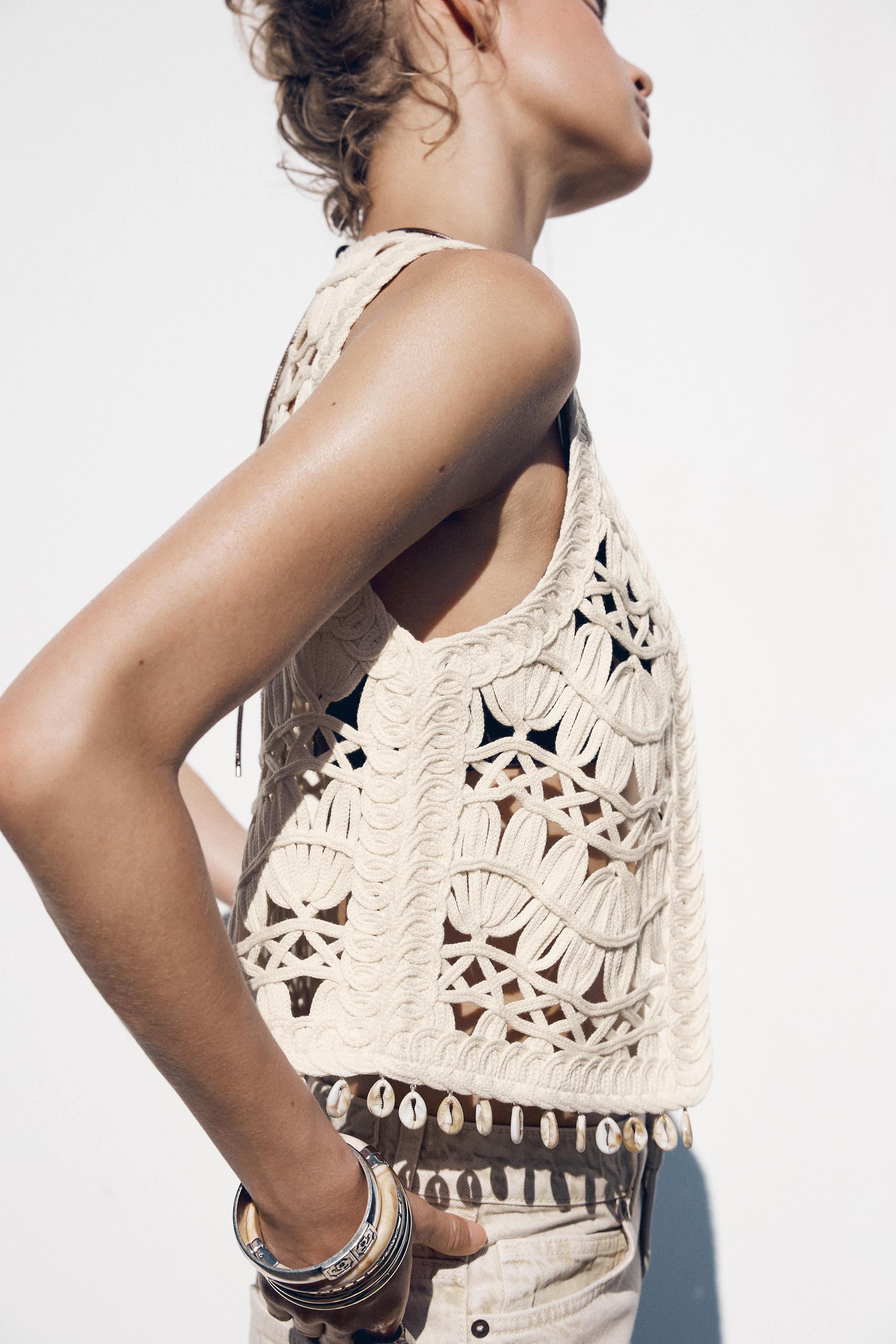 SHELL KNIT VEST - Ecru | ZARA United States