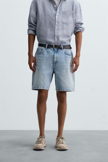 برمودا DENIM REGULAR FIT - أزرق فاتح by Zara