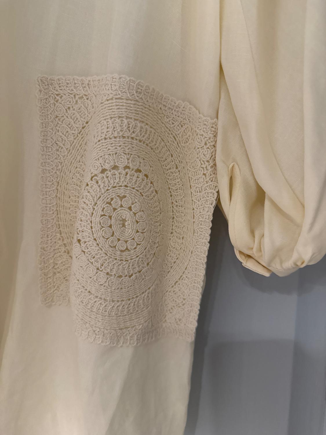 LINEN BLEND CROCHET DRESS - Image 3