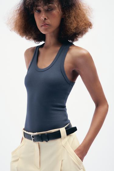 SUPIMA® COTTON TOP - Blue grey by Zara