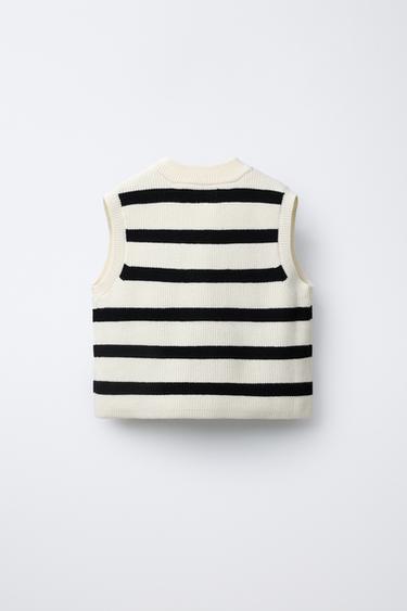STRIPED KNIT VEST - striped by Zara - Image 1