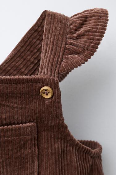 ROBE-SALOPETTE ET CULOTTE EN VELOURS CÔTELÉ - Rose foncé de Zara - Image 2