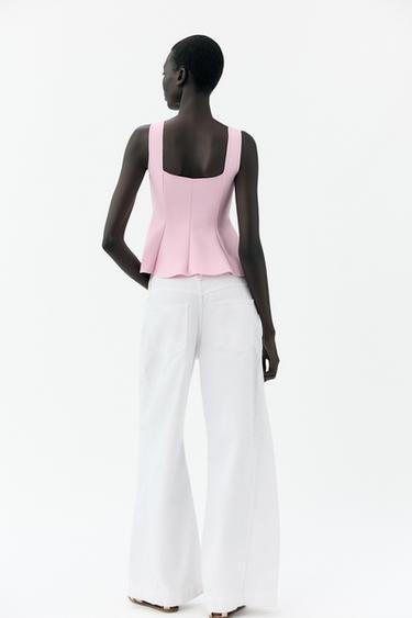 PEPLUM STRETCH VEST TOP - Pink by Zara - Image 4