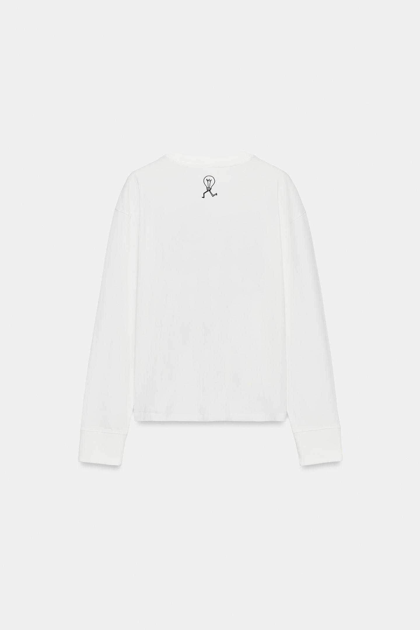 Женская футболка Zara Text, цвет: Белый — фото 6