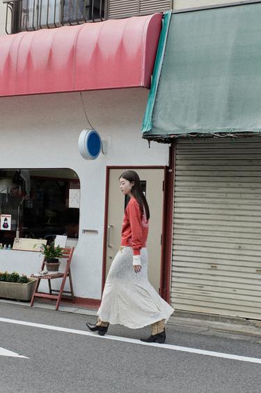 SOFT TOUCH LACE SKIRT - Ecru by Zara