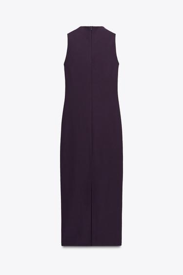 LONG CREPE DRESS - Aubergine by Zara - Image 5