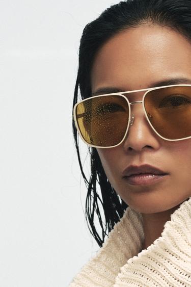 AVIATOR METAL SUNGLASSES - Vanilla by Zara