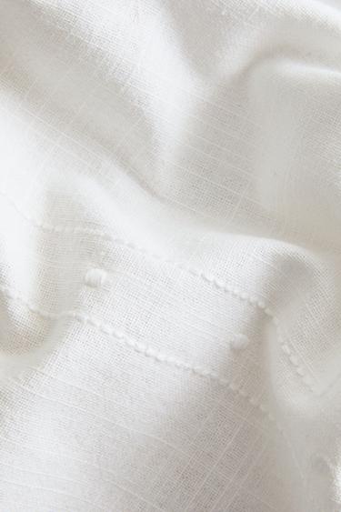NAPPE COTON BRODÉE ET DENTELLE - Blanc de Zara - Image 3