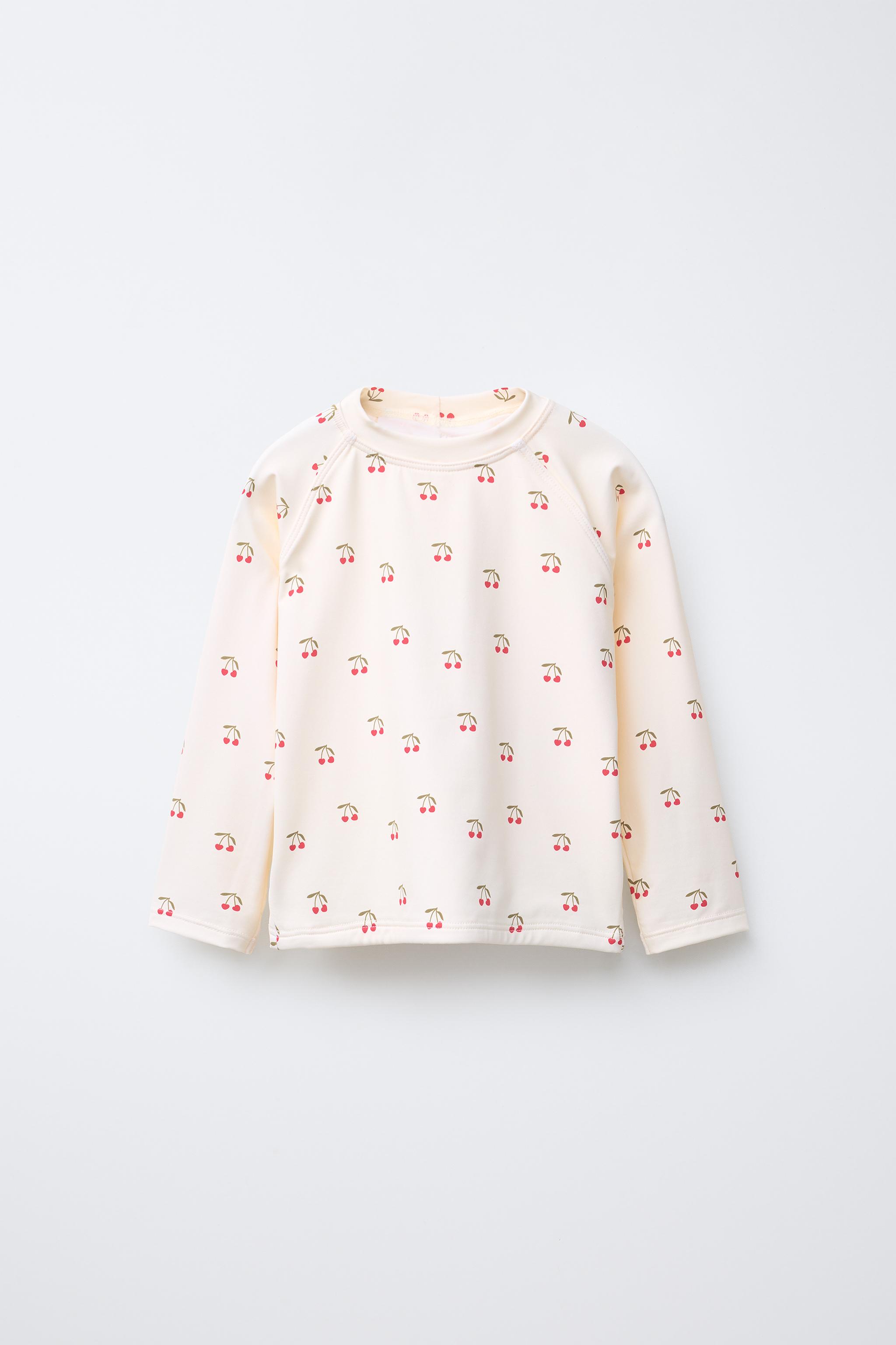チェリープリントスイムTシャツ - エクリュ | ZARA Japan / 日本
