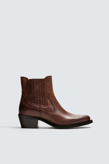 LIMITED EDITION COWBOY LEATHER BOOTS - Brown by Zara - Image 0