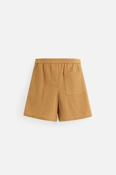 BERMUDA EFFET DAIM PLISSÉ - Marron de Zara - Image 8