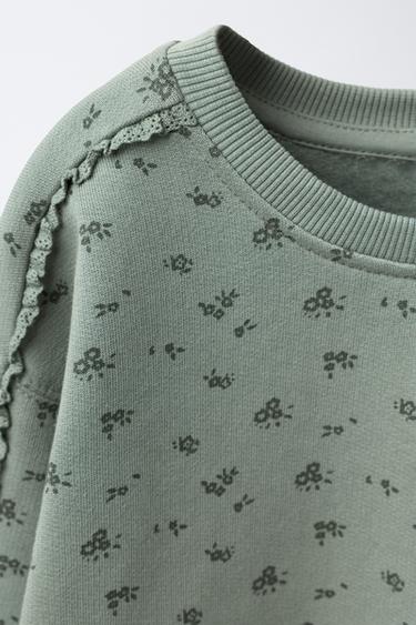 ENSEMBLE SWEAT-SHIRT ET LEGGING FLEURS - vert délavé de Zara - Image 2