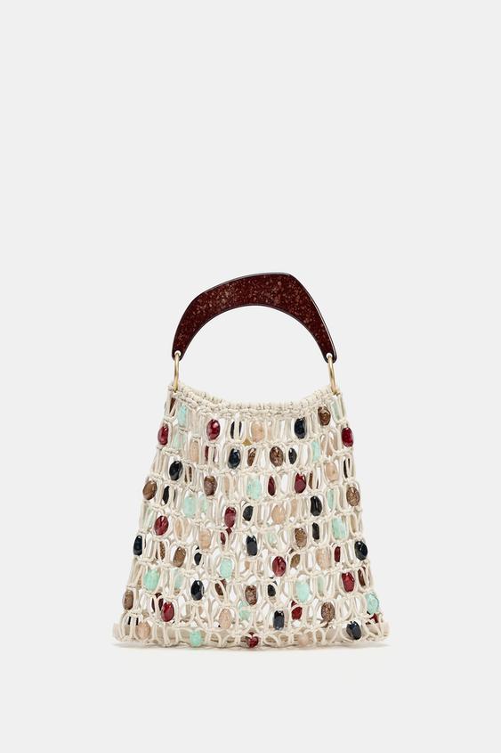 BEADED BUCKET BAG