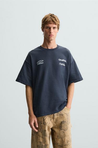 Zara GRAPHIC PRINT SWEATSHIRT - Blue