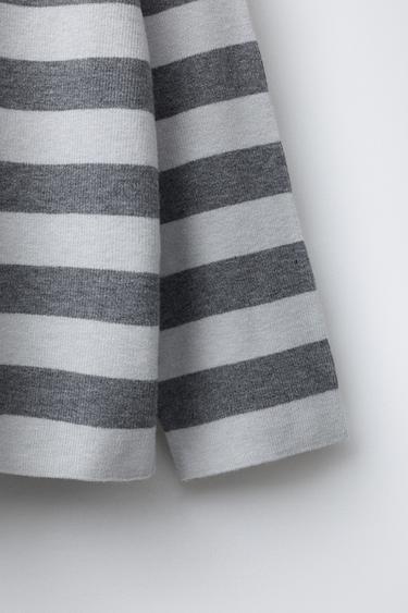 STRIPED KNIT T-SHIRT - Greyish by Zara - Image 3