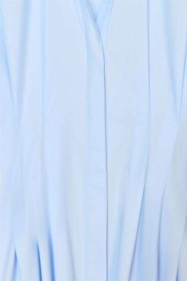 CHEMISE EN POPELINE À PLIS - Bleu clair de Zara - Image 8