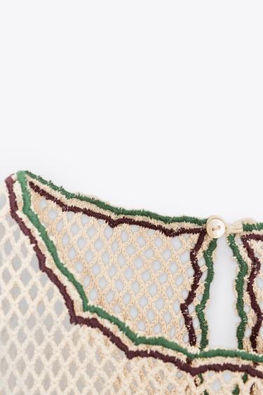 ZW COLLECTION FLORAL EMBROIDERED CROCHET DRESS - Multicoloured by Zara - Image 7