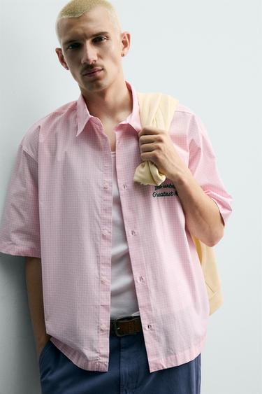CHEMISE À CARREAUX GRAPHIQUE BIMATIÈRE - Rose / Blanc de Zara - Image 5