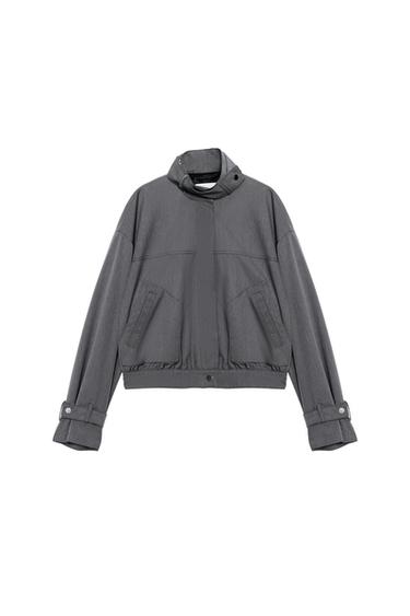 HIGH COLLAR JACKET - Grey by Zara