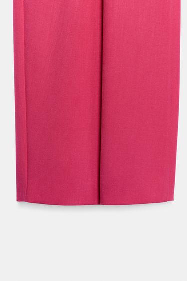 PLEATED WIDE-LEG TROUSERS - Fuchsia by Zara - Image 6