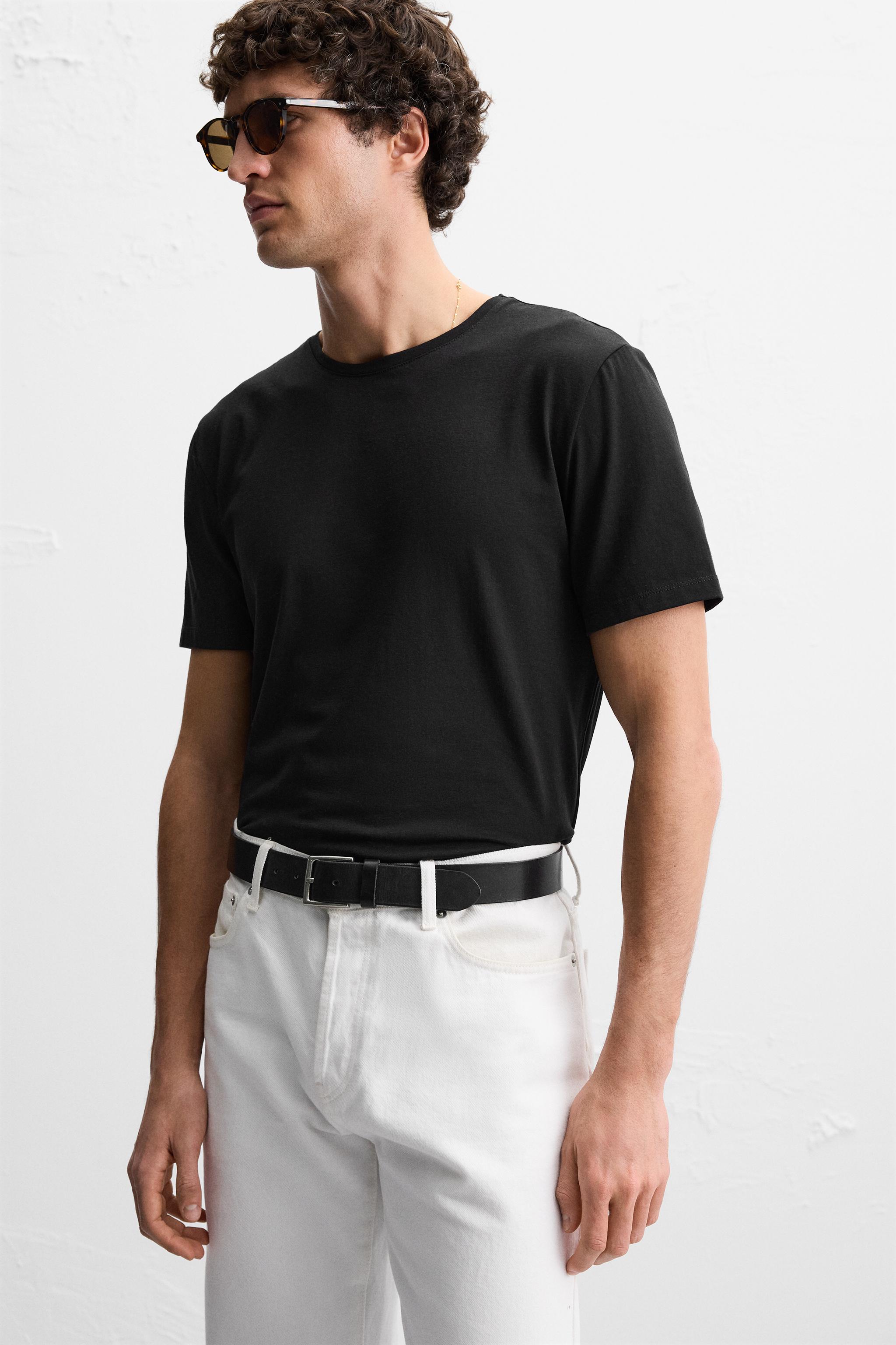 BASIC SLIM FIT T-SHIRT - White | ZARA United States