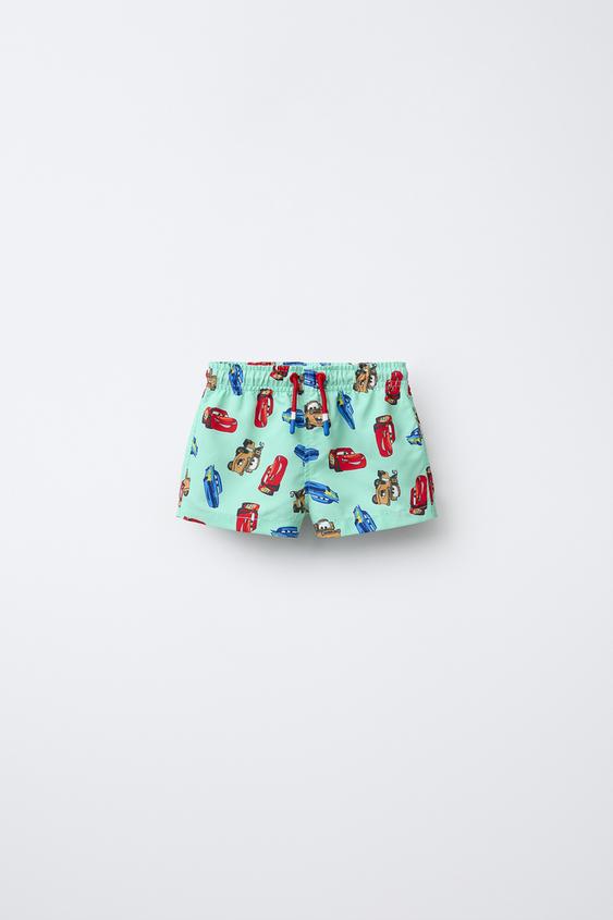 2-6 YEARS/ CARS LIGHTNING MCQUEEN © DISNEY SWIM BERMUDA SHORTS - Green by Zara - Image 0