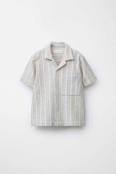 STRIPED RUSTIC SHIRT - Beige by Zara - Image 0