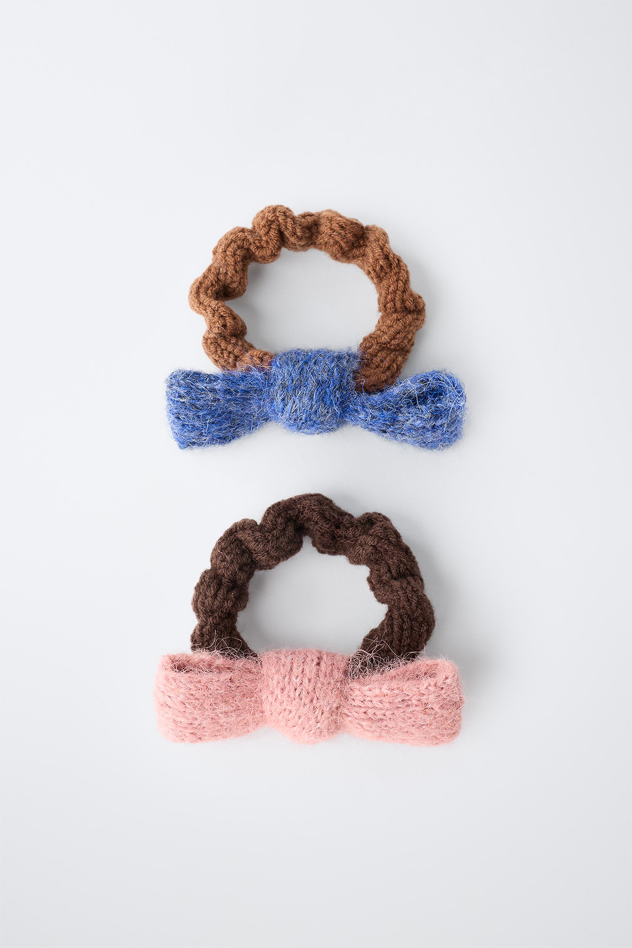 2-PACK OF KNIT BOW HAIR TIES