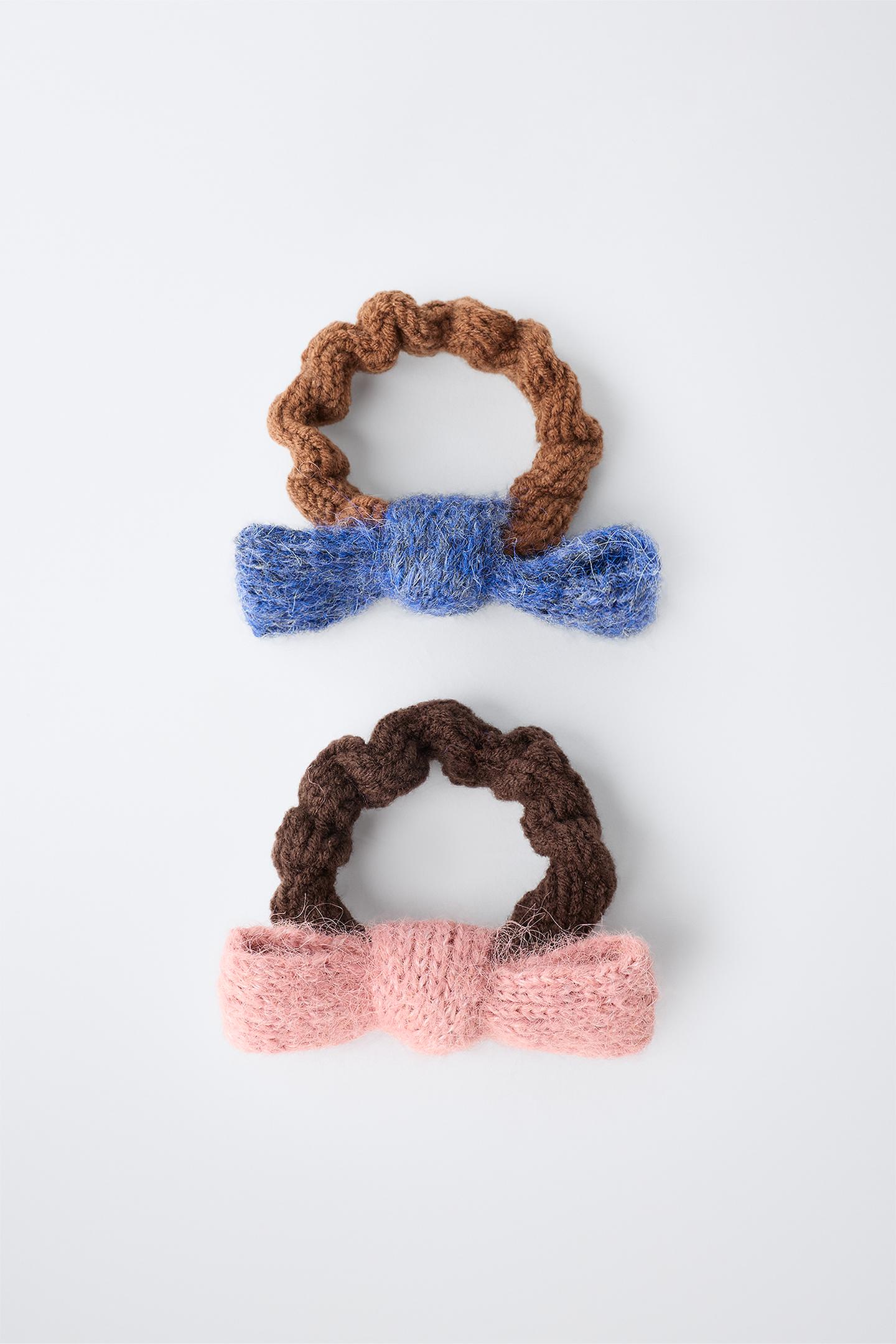 Детские аксессуары для волос Zara 2-PACK OF Knit Bow Hair Ties, цвет: Разноцветный — фото 4