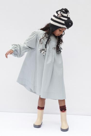LIMITED EDITION SMOCKED PYJAMA TUNIC - Blue grey by Zara - Image 4