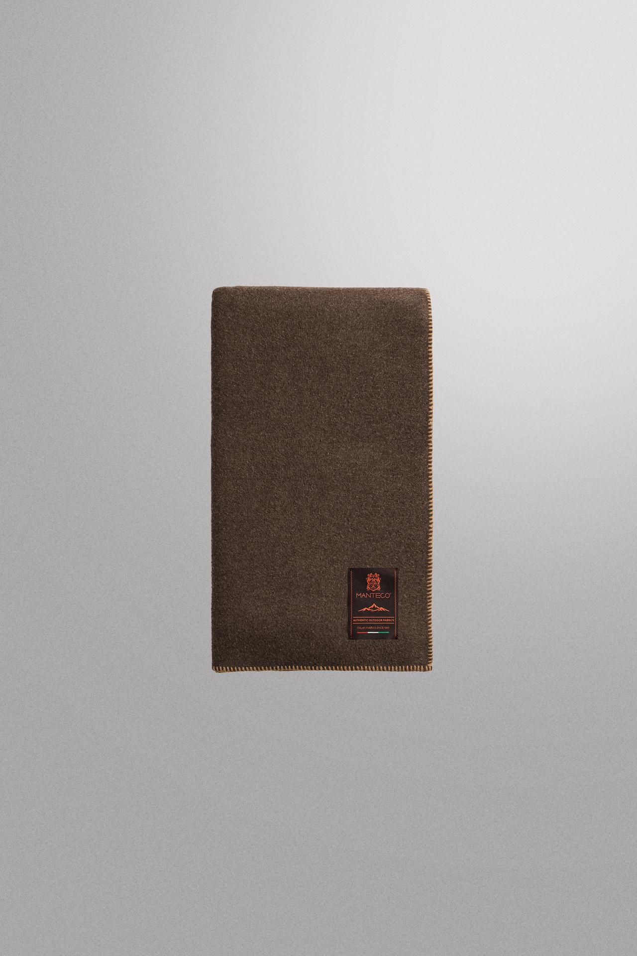 MANTECO® WOOL BLEND FLEECE BLANKET — Brown