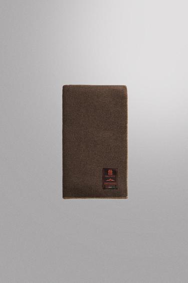 MANTECO® WOOL BLEND FLEECE BLANKET — Brown 1
