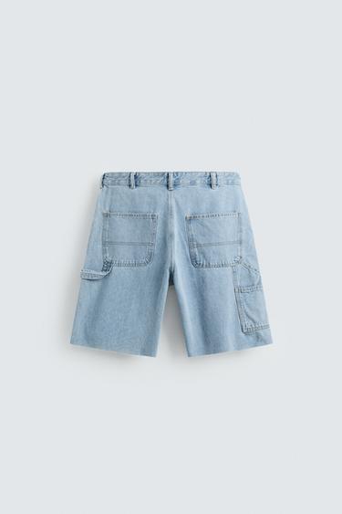 BERMUDA EN DENIM AVEC POCHE DE CHARPENTIER - Bleu clair de Zara - Image 6