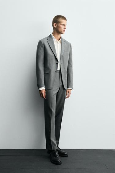 TRAJE ESTRUCTURA CUADROS - Verde de Zara