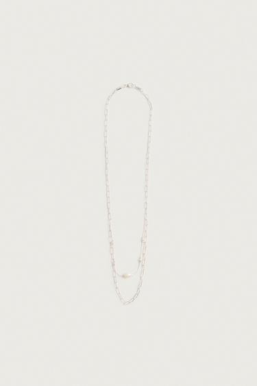 PAQUET DE 2 COLLARETS COMBINATS AMB PERLES - Plata de Zara