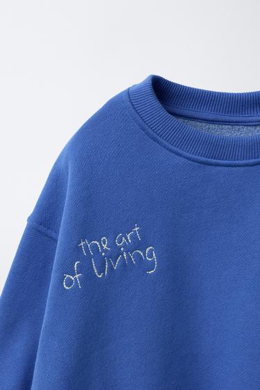 NYC EMBROIDERED SLOGAN SWEATSHIRT - Bluish by Zara - Image 2