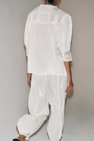 BLOUSE BRODÉE ZW COLLECTION - Écru de Zara - Image 2