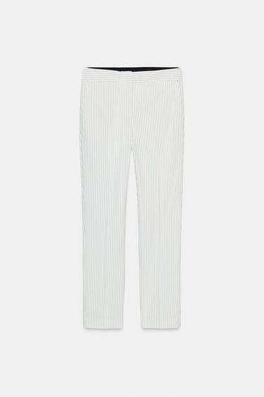 SOFT CROPPED TROUSERS - striped by Zara - Image 0
