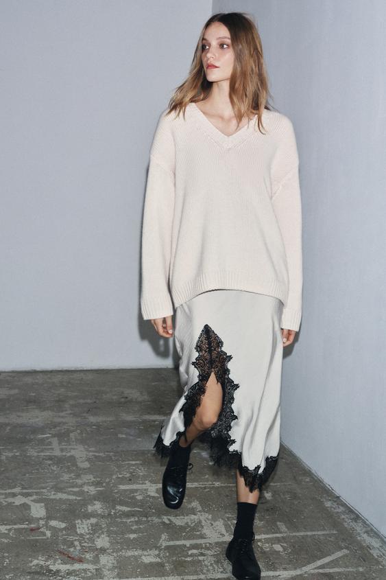 ZW COLLECTION LACE MIDI SKIRT