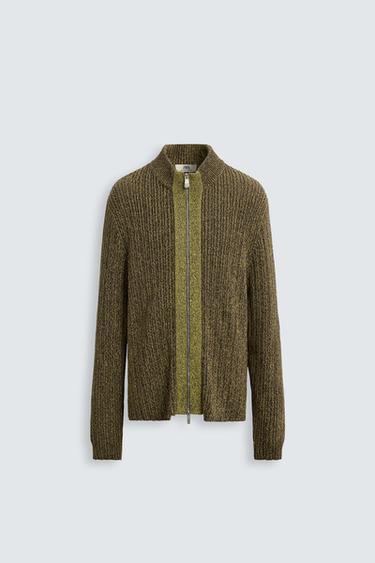 Zara ZIP CARDIGAN - Chocolate