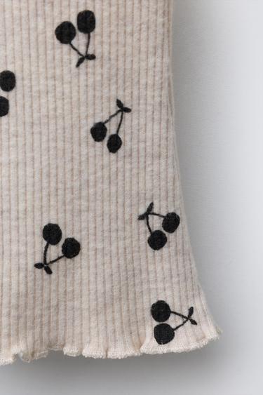 PANTALON FLARE SOFT IMPRIMÉ - Sable / Chiné de Zara - Image 3