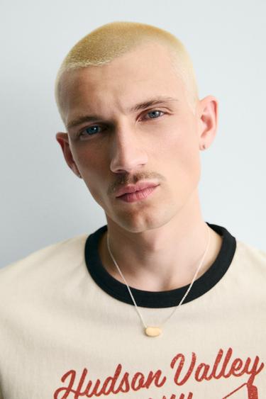 CAMISETA RIB CONTRASTE - Tostado de Zara