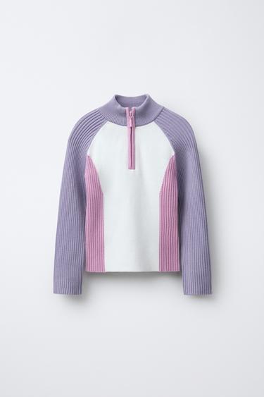 COLOUR BLOCK KNIT JUMPER SKI COLLECTION - Light mauve by Zara