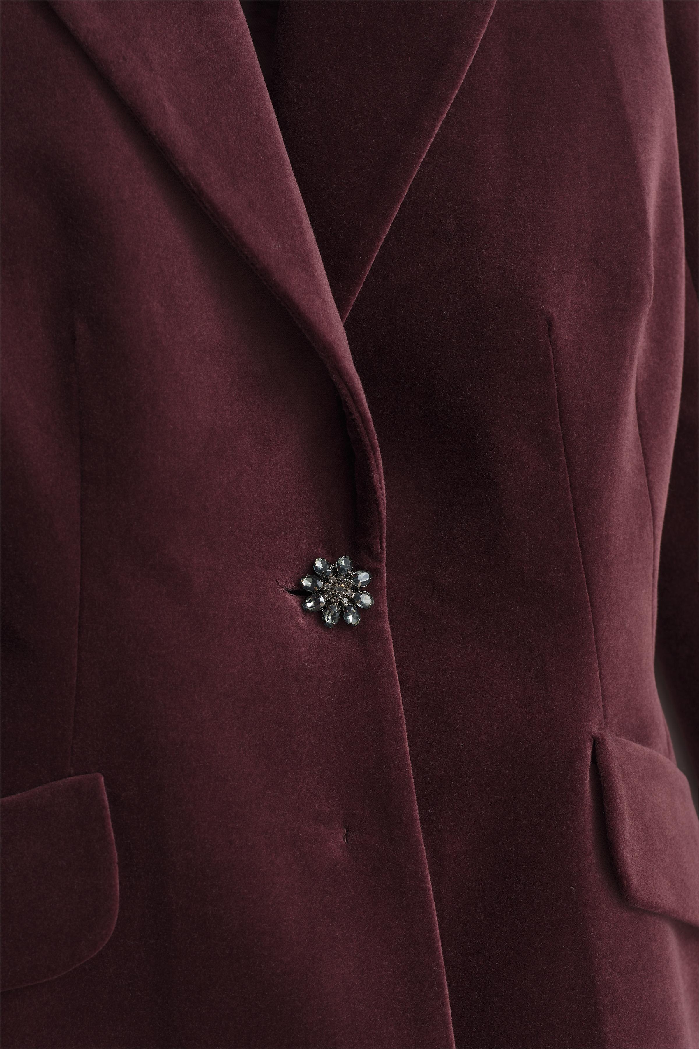 LIMITED EDITION VELVET BLAZER WITH JEWEL BUTTON