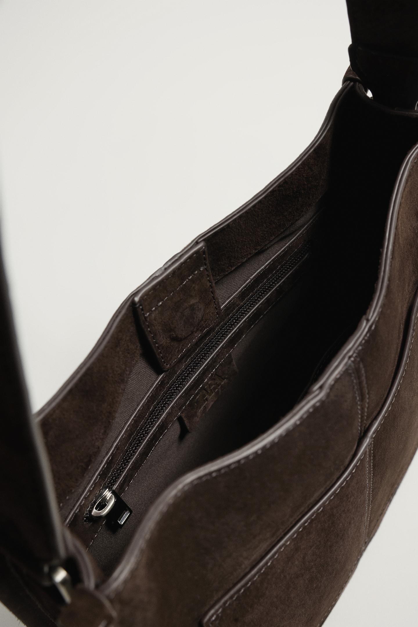 Мужская сумка Zara Leather Crossbody, цвет: Коричневый — фото 6