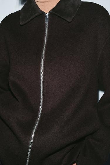 VESTE AVEC LAINE ZW COLLECTION - Marron de Zara - Image 3