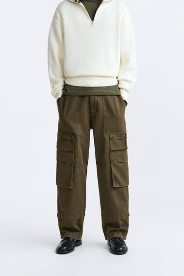 Zara Parachute Cargo Pants Sand New size XL Bloggers Favorite