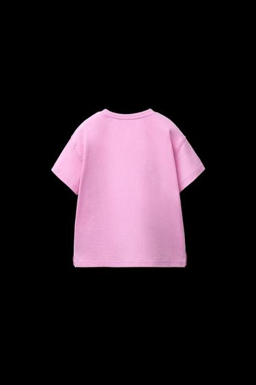 T-SHIRT MIT HERZ-PRINT - Rosa von Zara