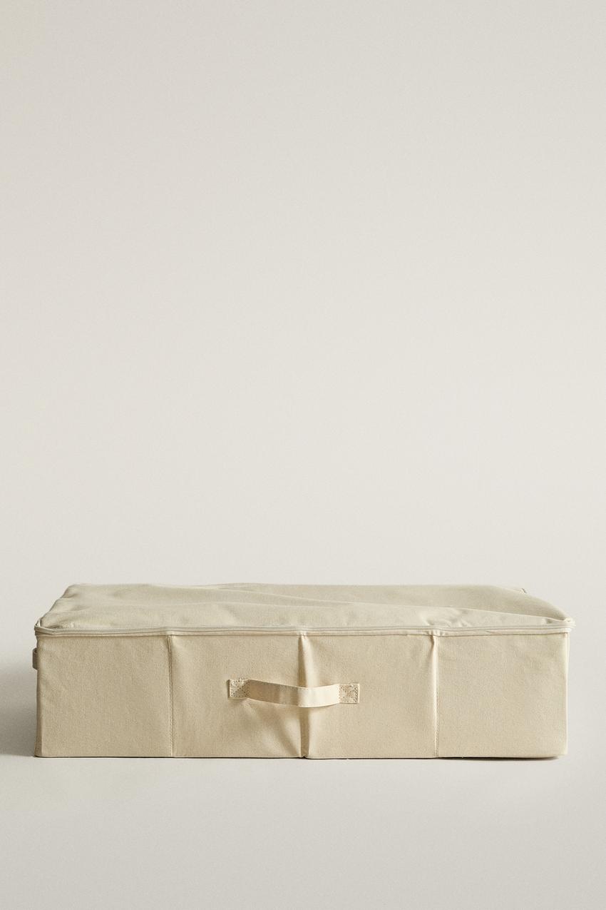 FALTBARE AUFBEWAHRUNGSBOX MIT DECKEL - Hellbeige