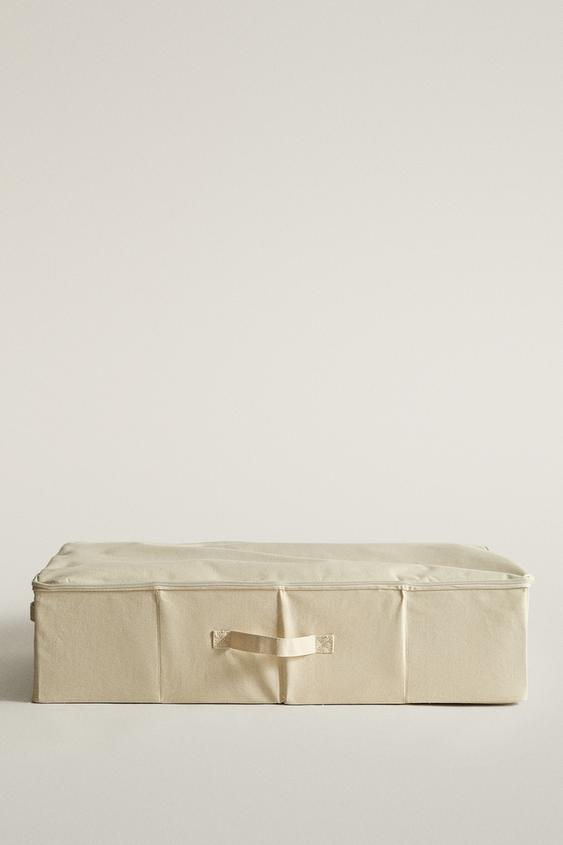 Zara FOLDABLE STORAGE BOX WITH LID - Light beige - Image 0